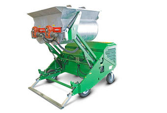 MixMatic M2402D - the mixing container can be emptied any desired height up to 1,500 mm.
