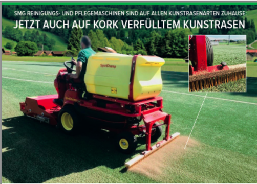 SMG cleaning and maintenance machines - now also on cork-filled artificial turf