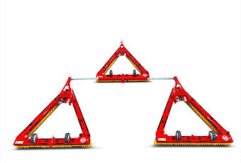 Cepillo triangular DB1000F - Trío con 3 metros de anchura de trabajo. barras transversales extraídas