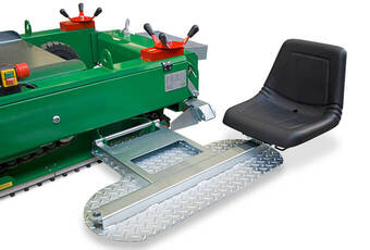 PlanoMatic P211 - Sitzplatte mit verstellbarem Sitz, beidseitig zu befestigen, zum Transport schwenkbar.