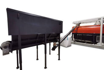 Infill-Dryer - Material intake via big bag or wheel loader, with optimal material flow via frequency-controlled screw conveyor.